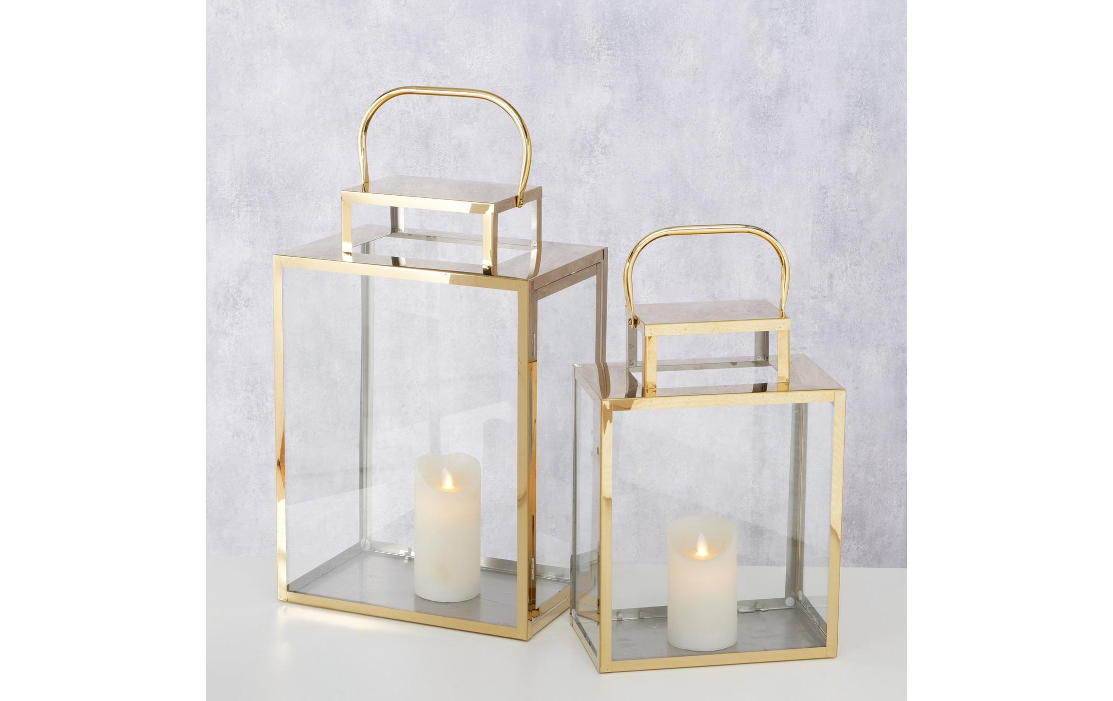 Boltze Laterne Jalena 2-teilig, Gold/Transparent