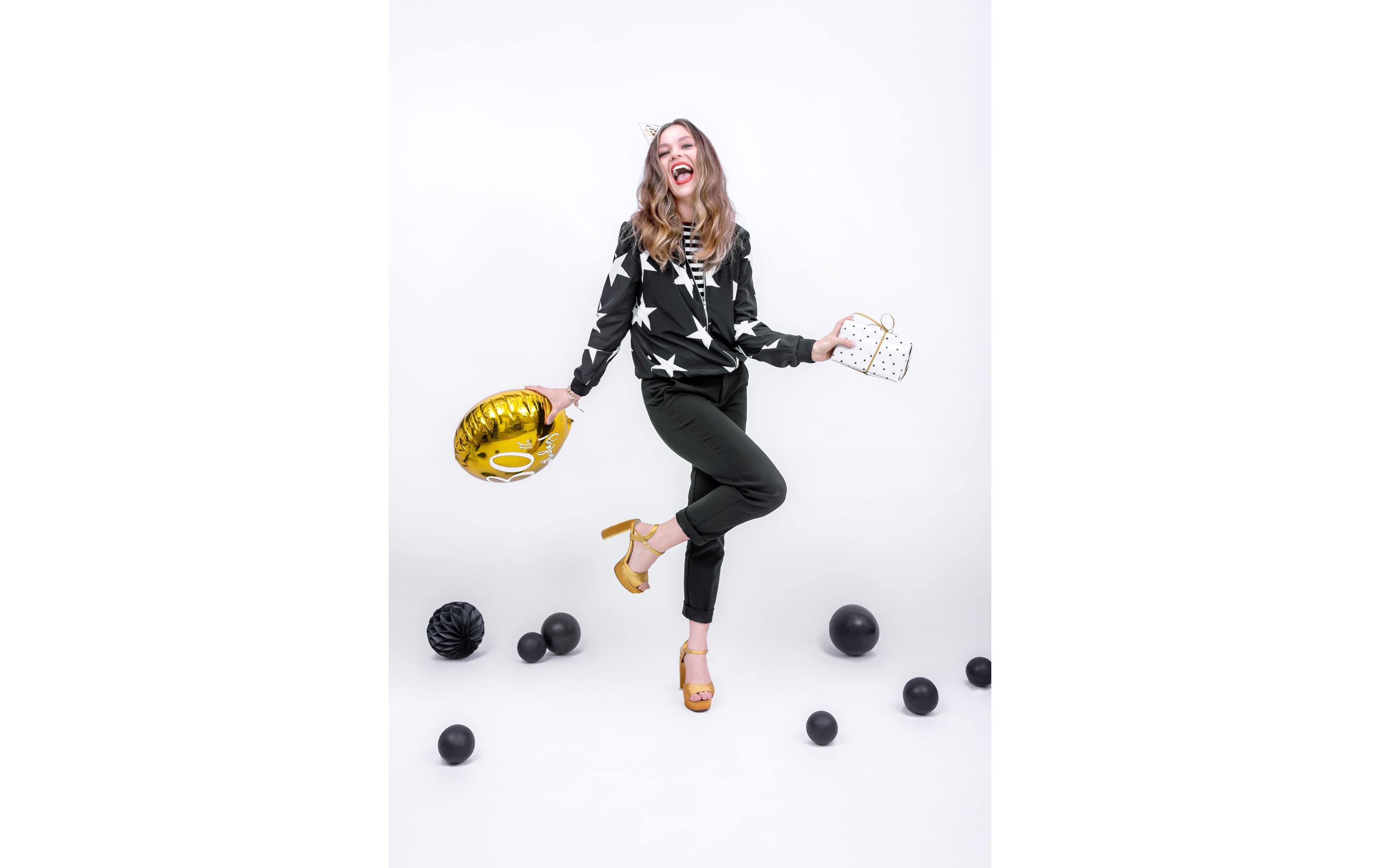 Partydeco Folienballon 30th Birthday Gold/Weiss