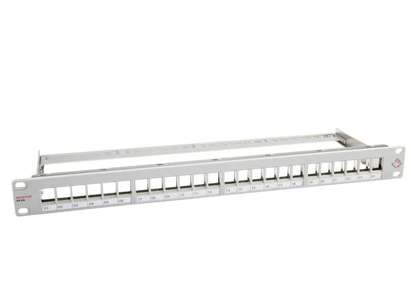 Dätwyler IT Infra Patchpanel KS 24x für 24x RJ45 Keystone 19 Rack grau