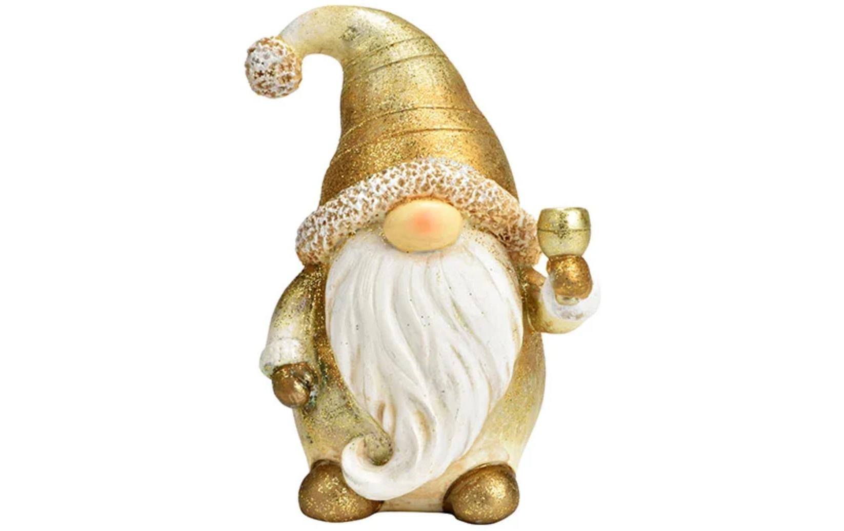 G. Wurm Weihnachtsfigur Wichtel mit Herz Grau