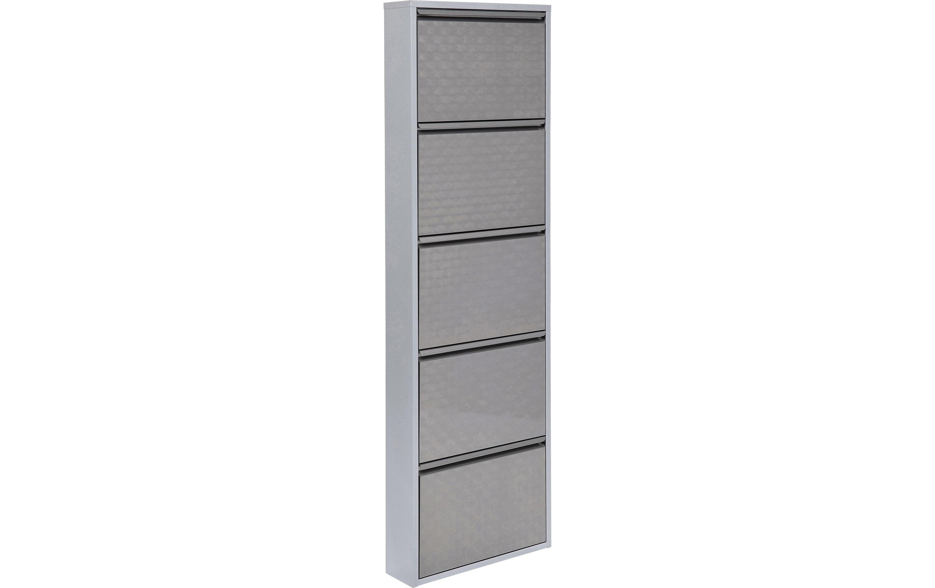 Kare Schuhschrank Caruso 5-er, 50 x 170 cm, Silber