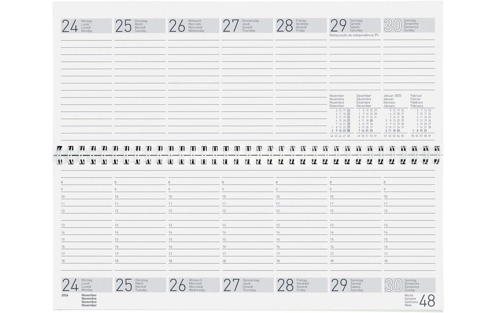 Biella Pultkalender Seplana Blau, 29.8 x 11.7 cm