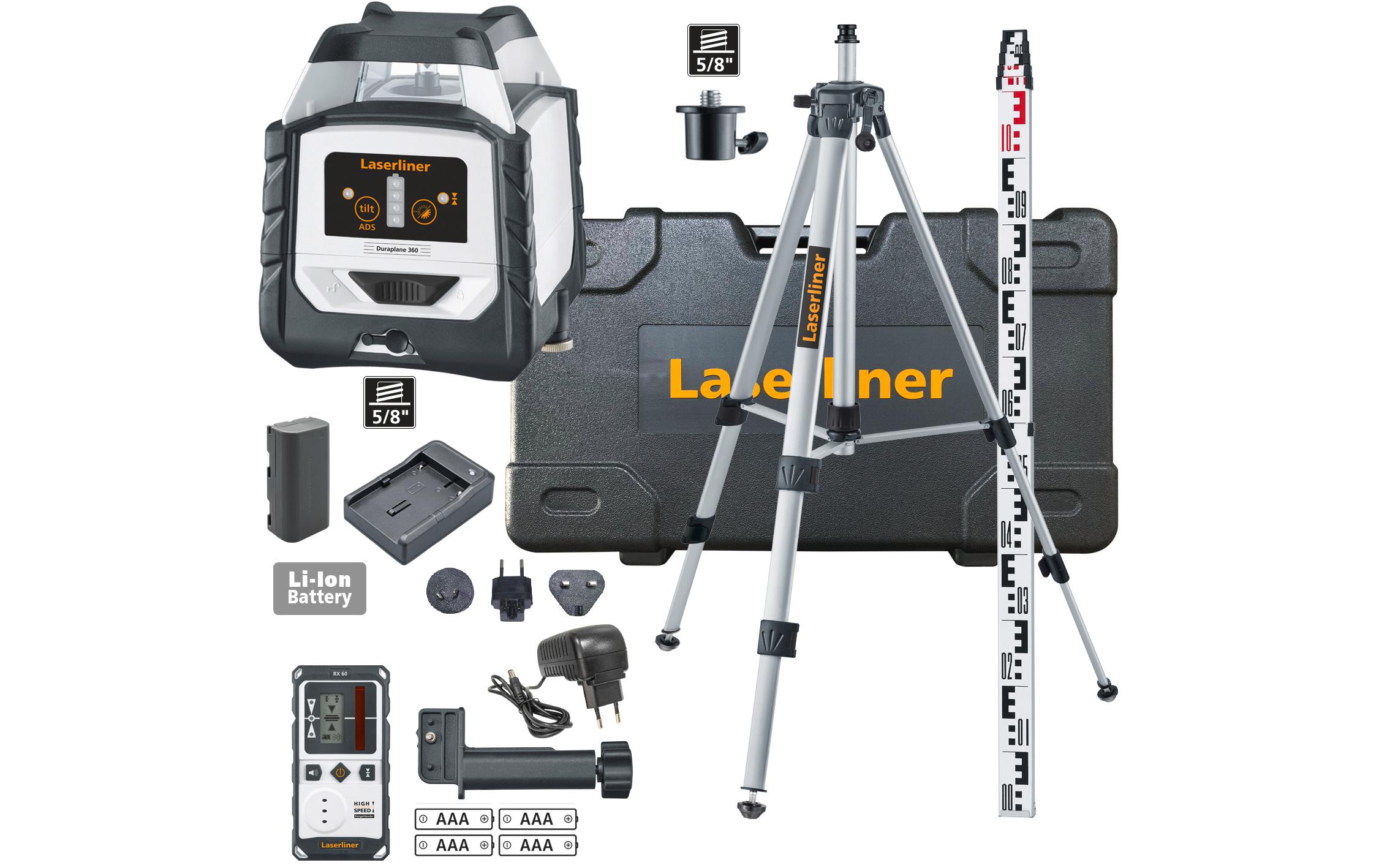 Laserliner Linienlaser Duraplane 360 Set 175 cm, Rot 20 m Laserliner Linienlaser Duraplane 360 Set 175 cm, Rot 20 m