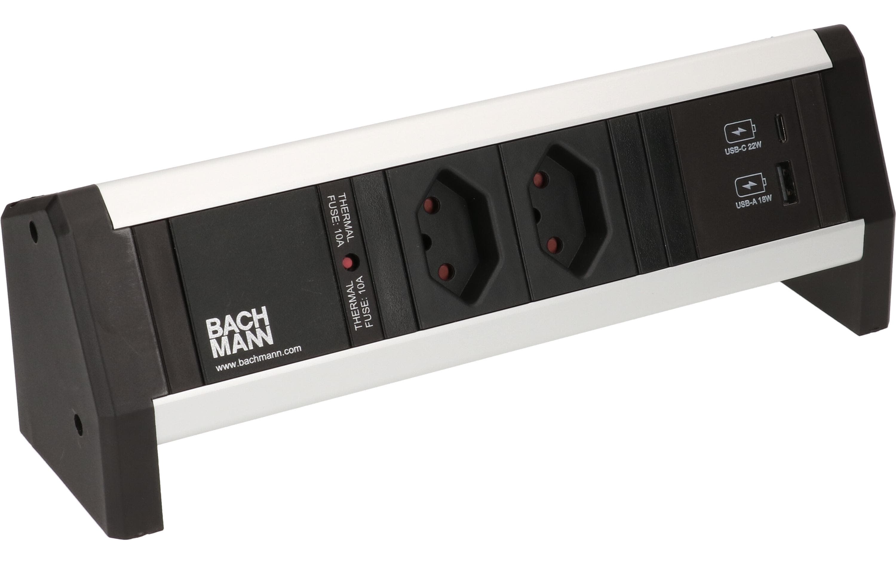 Bachmann Tischsteckdosenleiste DESK 1, 2x T13, 1x USB A/C