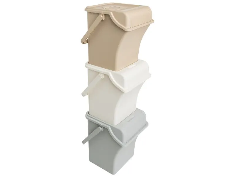 COCON Recyclingbehälter Sorto Mehrfarbig, 3 Stück, 45 L