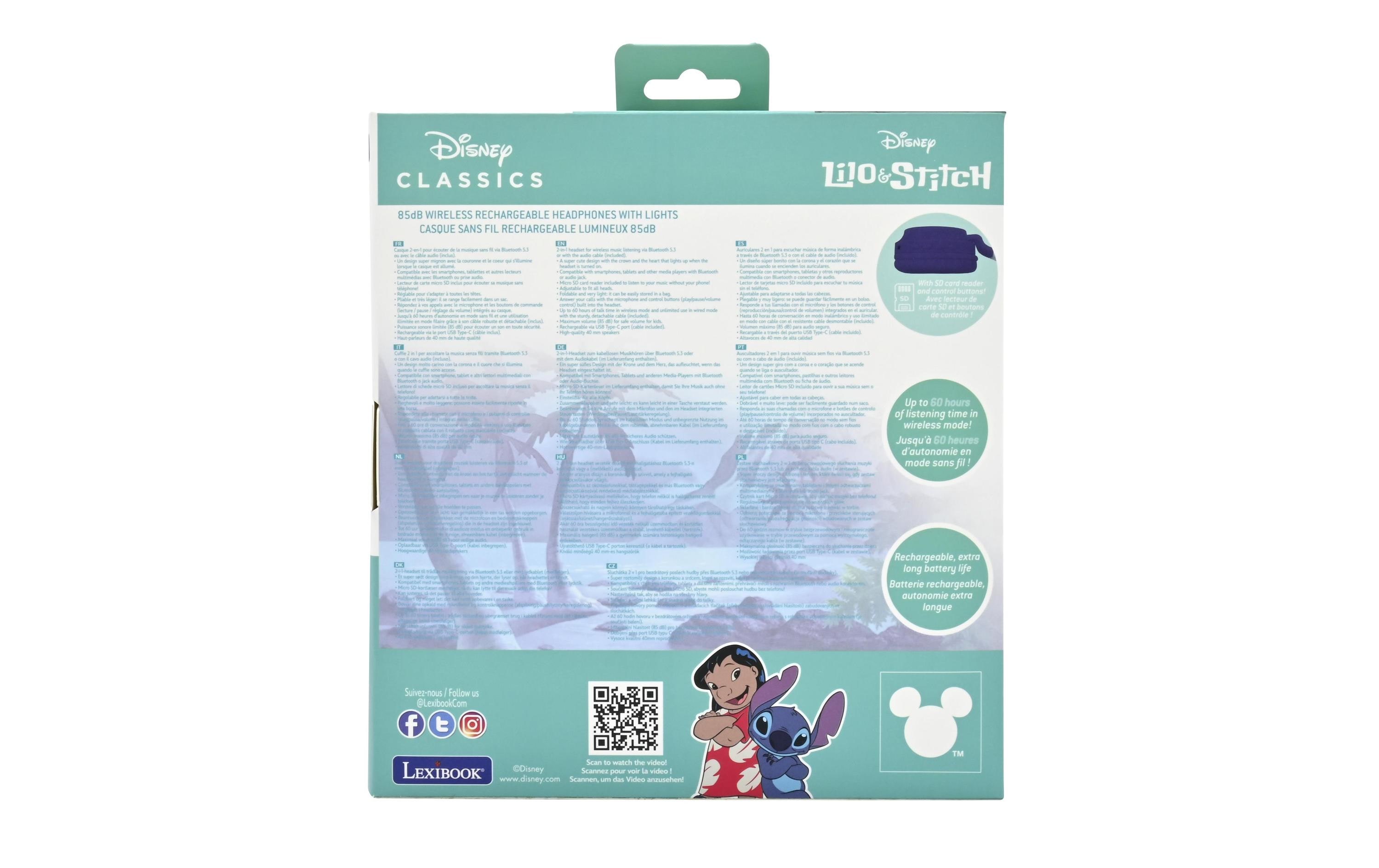 Lexibook Bluetooth/Kabelkopfhörer 3D Stitch