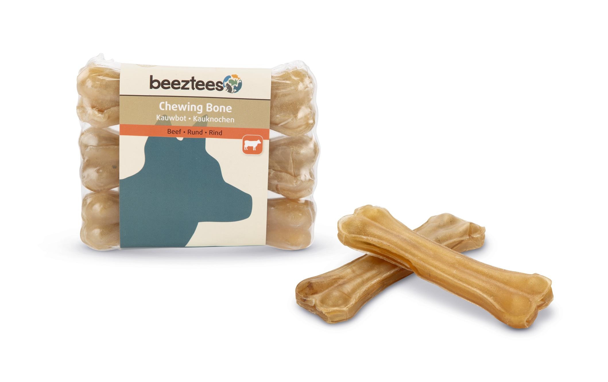 Beeztees Kauknochen Rinderhaut, 11 cm, 3 Stk.