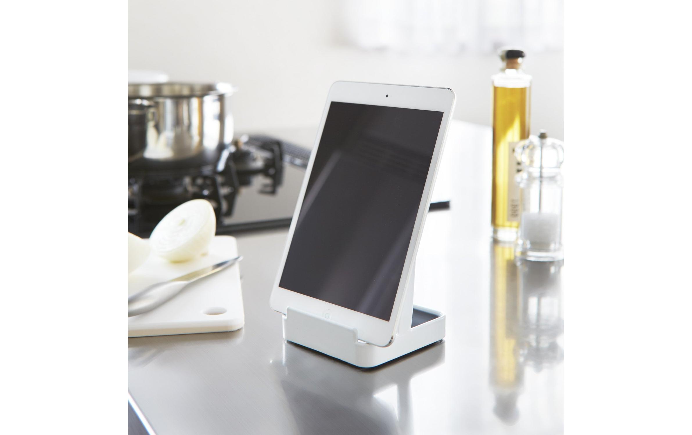 Yamazaki Deckel- und Pfannenhalter Tower Weiss