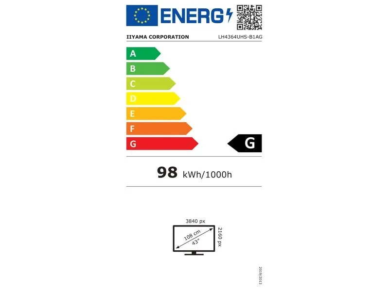 iiyama Public Display ProLite LH4364UHS-B1AG 43 iiyama Public Display ProLite LH4364UHS-B1AG 43