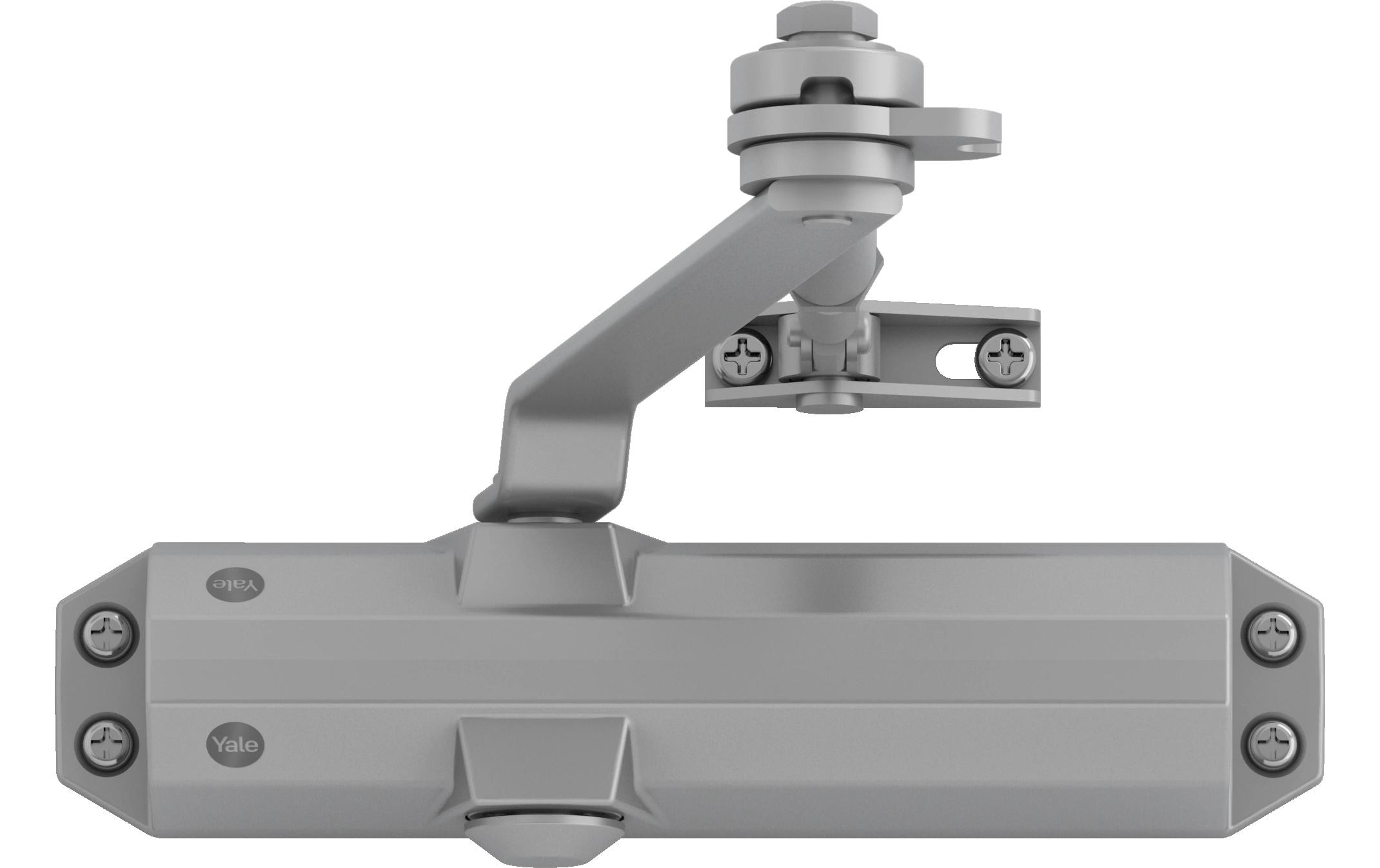 Yale Türschliesser mit Feststellarm, Serie 4500 Silber