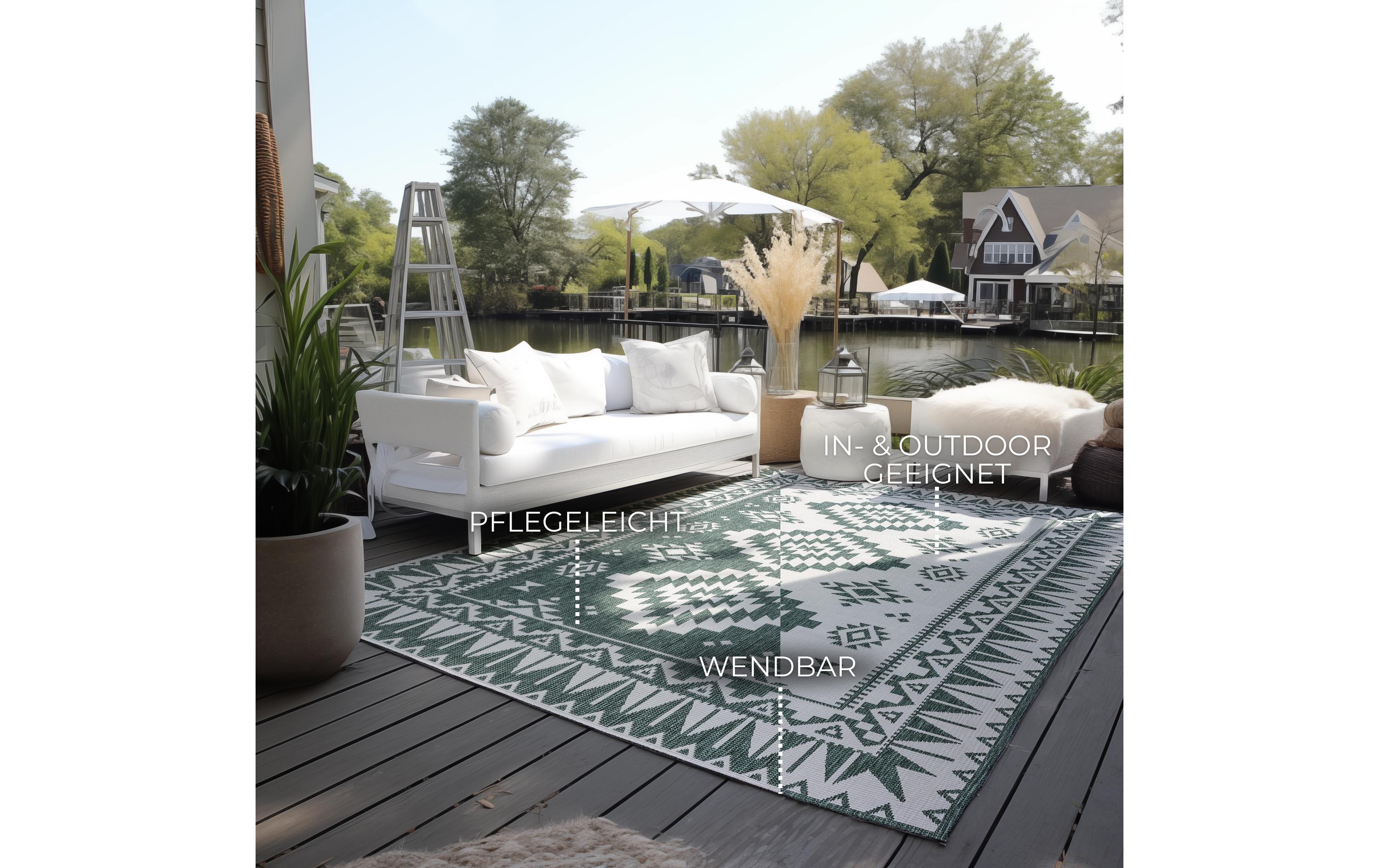 Elle Decoration Teppich Dynamic 120 x 170 cm, Green