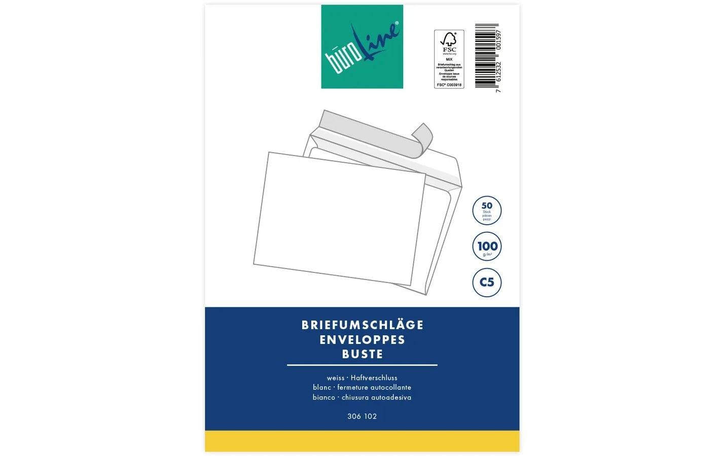 Büroline Couvert C5 Blister Weiss, 10 Stück Büroline Couvert C5 Blister Weiss, 10 Stück