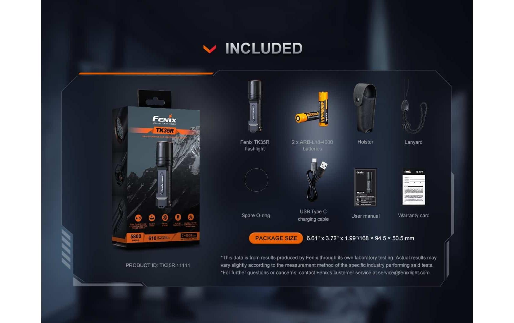 Fenix Taschenlampe TK35R 5800 lm