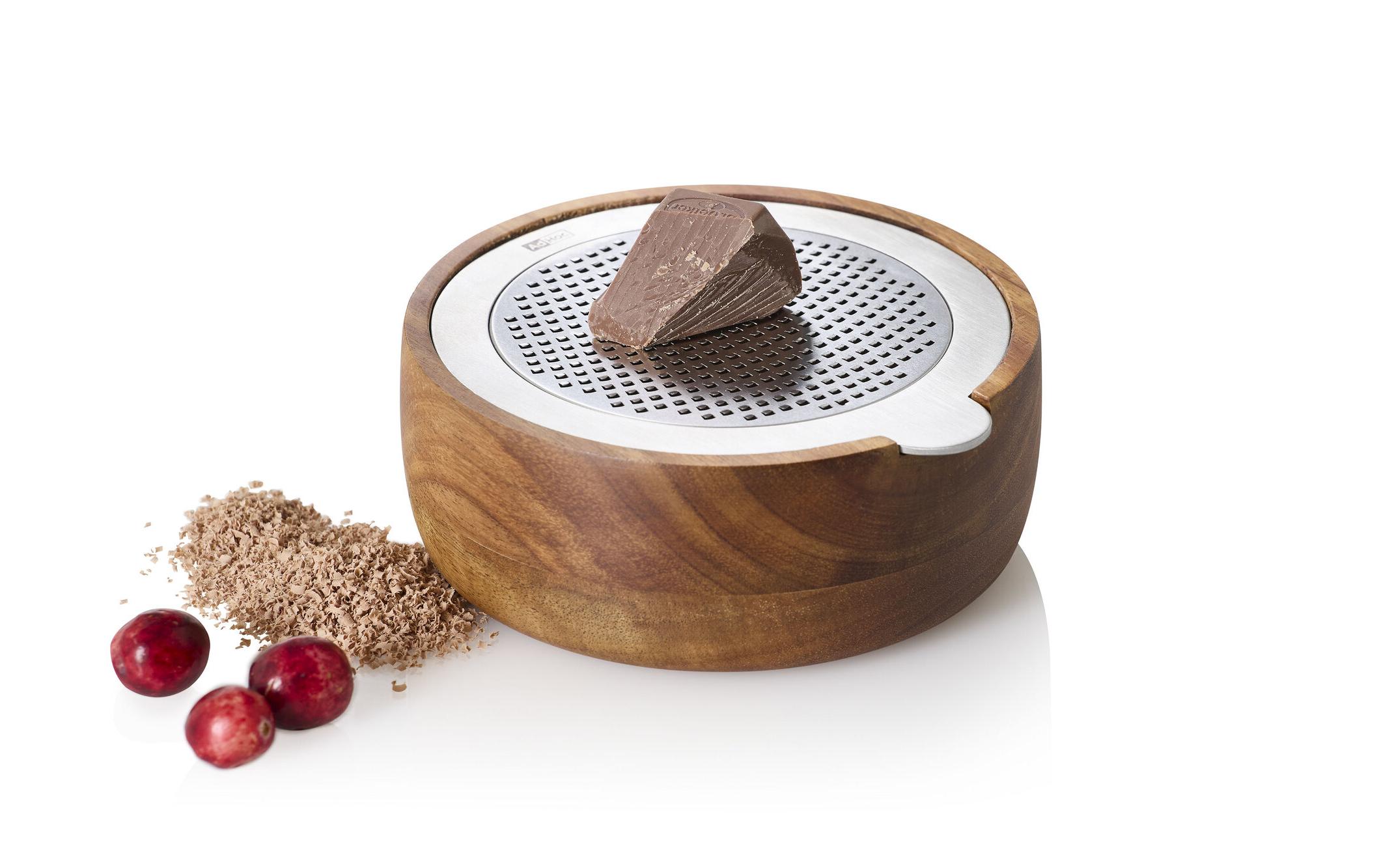 AdHoc Handreibe Cutn Serve Ø 13,3 cm, Braun/Silber