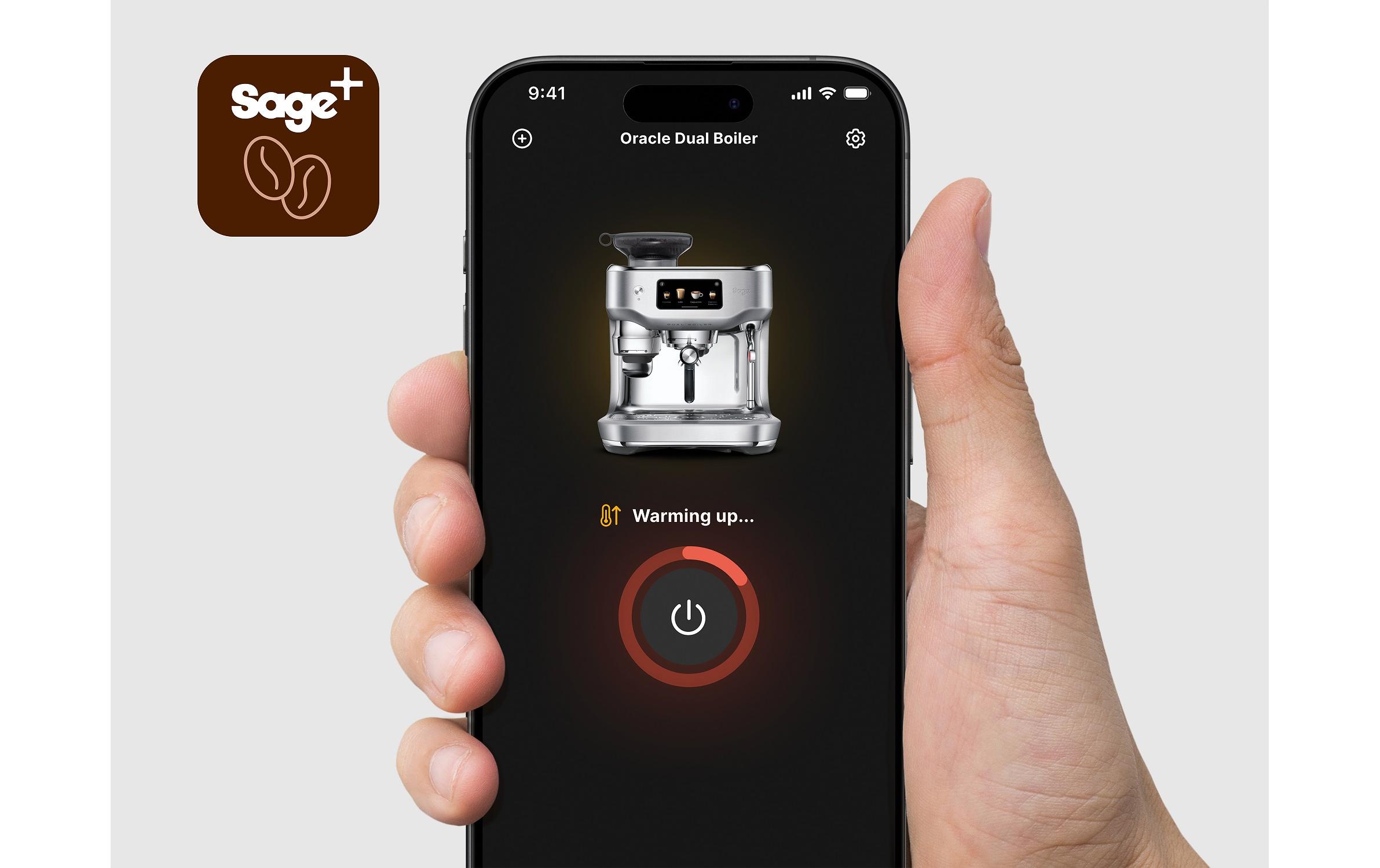 Sage Siebträgermaschine Oracle Dual Boiler Black Truffel