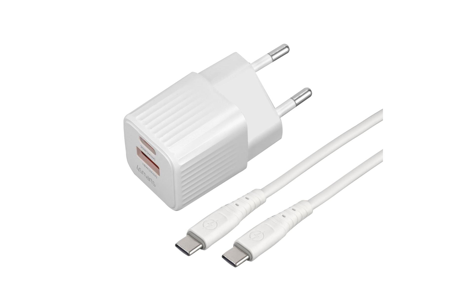 4smarts USB-Wandladegerät VoltPlug Duos Mini PD 20 W + Kabel