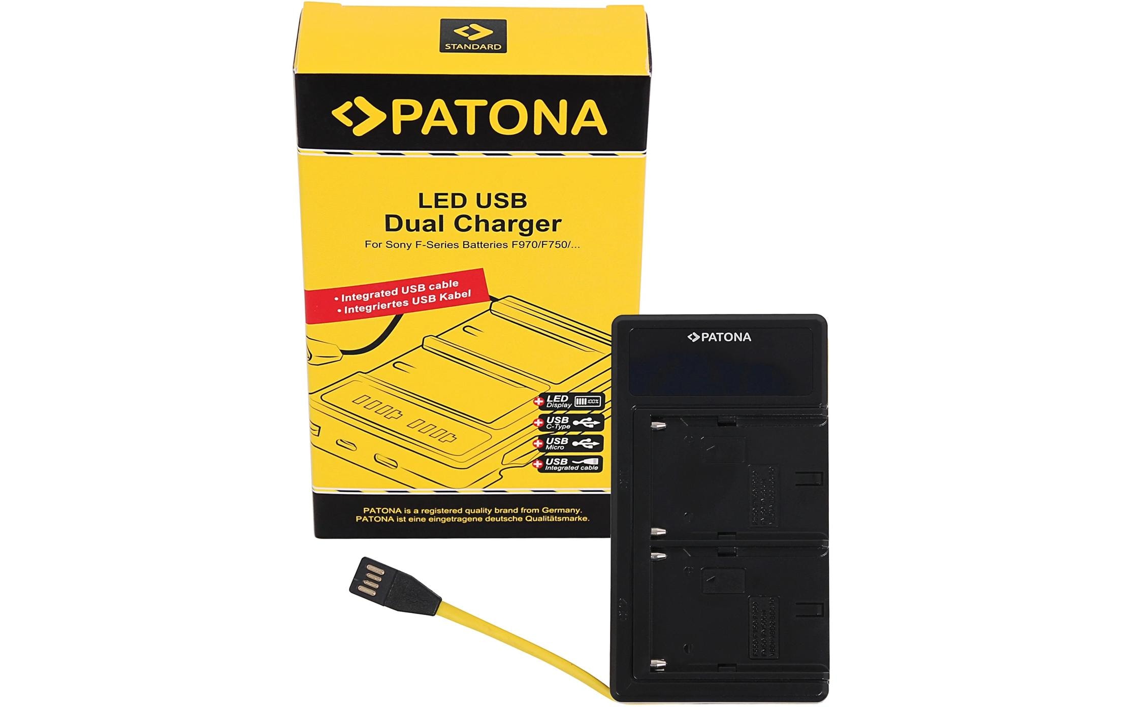 Patona USB Ladegerät Sony NP-FM50, NP-F550, NP-F750 und NP-F970