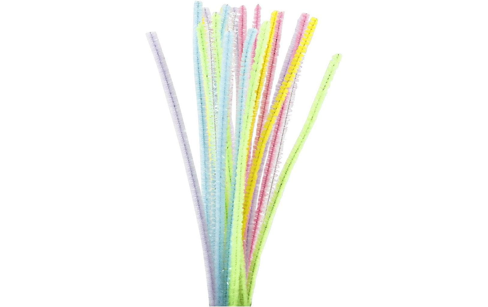 Creativ Company Chenilledraht 6 mm, Glitter Pastell, 24 Stück Creativ Company Chenilledraht 6 mm, Glitter Pastell, 24 Stück