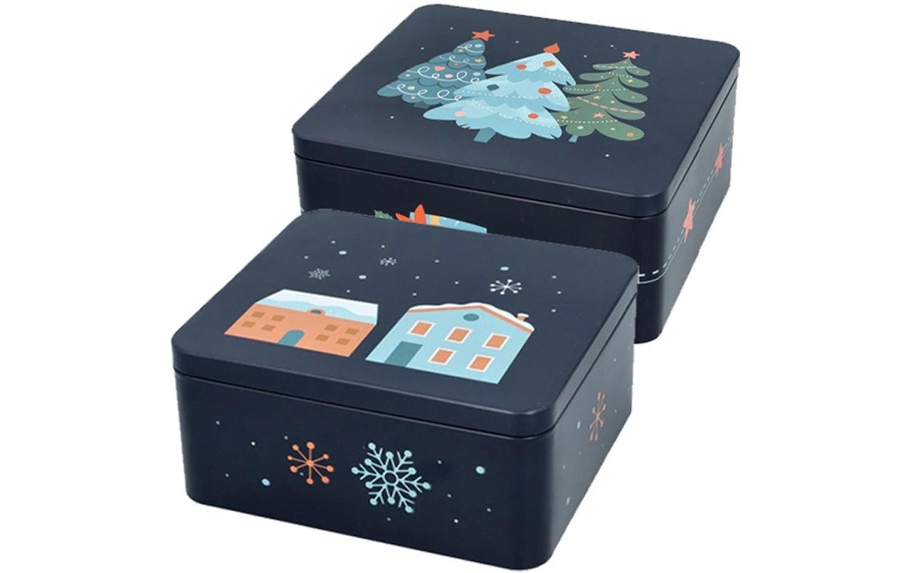 RBV Birkmann Guetzli-Dose Christmas Night Box L:18x16 cm, Box XL:21x19 cm