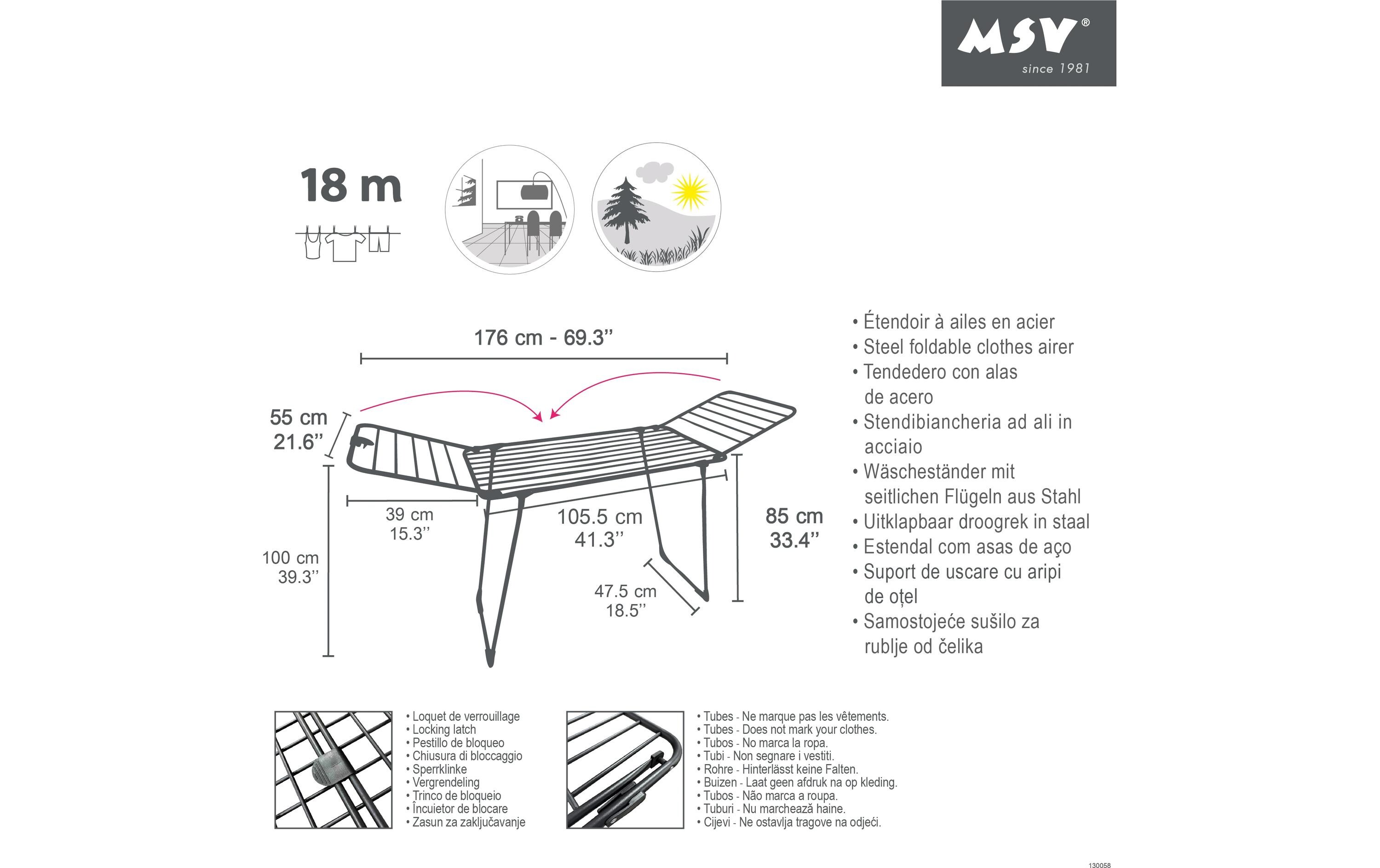 MSV Standtrockner schwarz 18 m