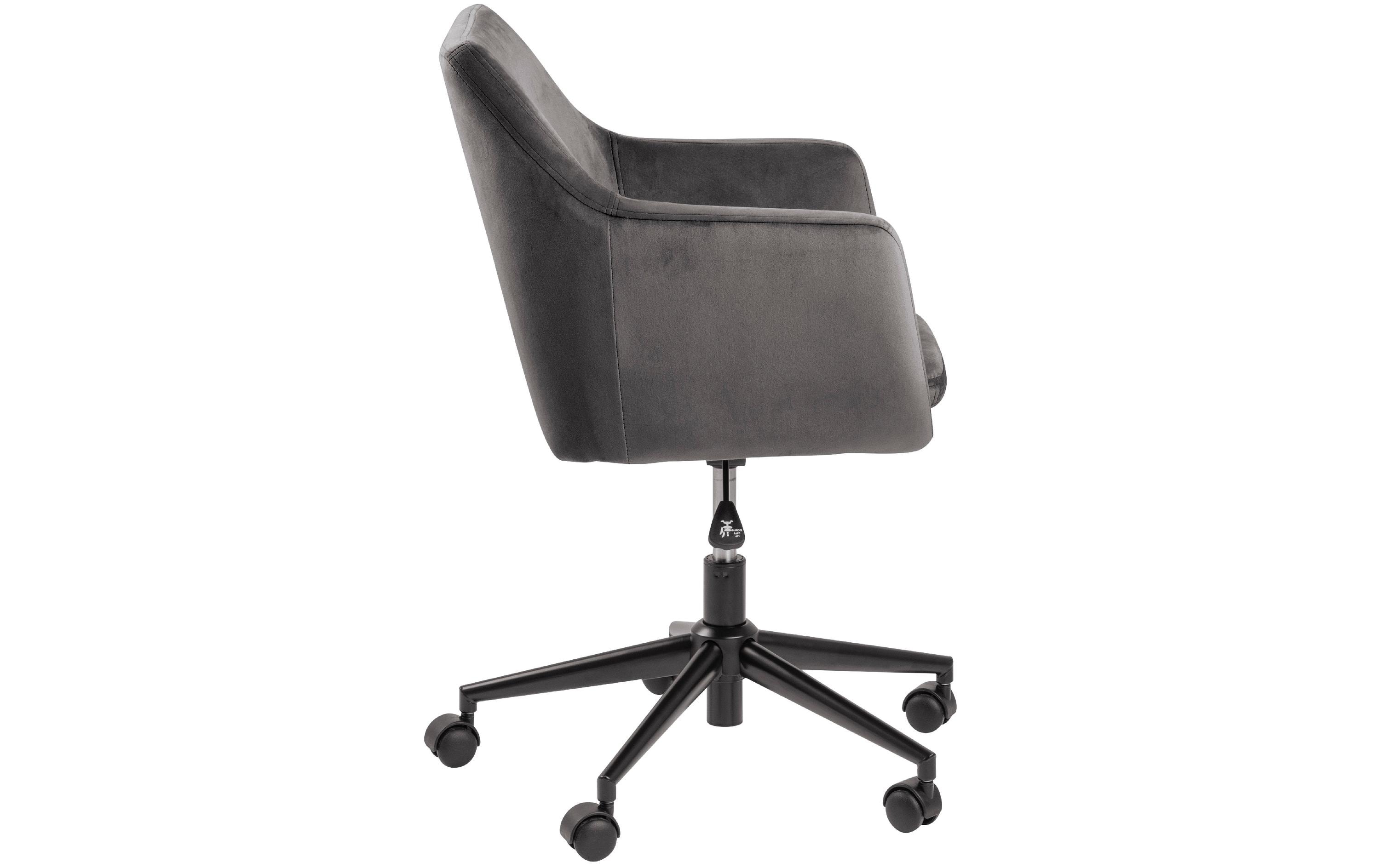 AC Design Bürostuhl Nora, mit Polsterrücken und Armlehnen, Dunkelgrau