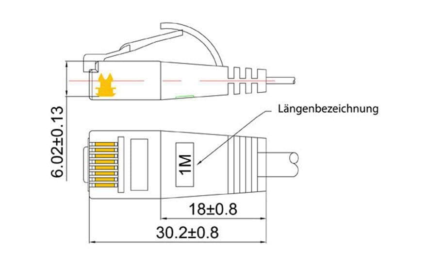 SLIM Slimpatchkabel RJ-45 - RJ-45, Cat 6, UTP, 7.5 m, Grau
