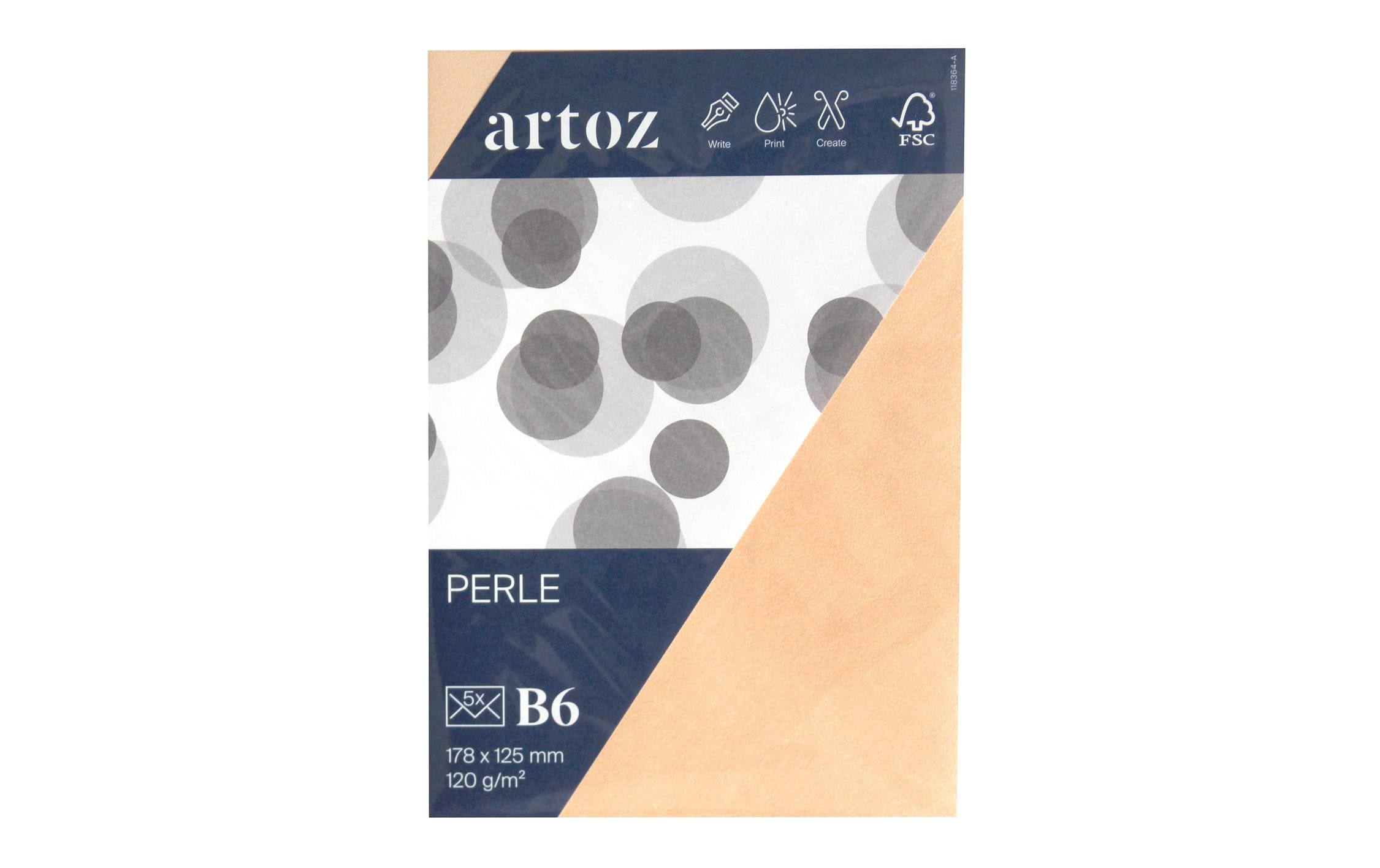 Artoz Couvert Perle B6, 5 Stück, Pfirsich
