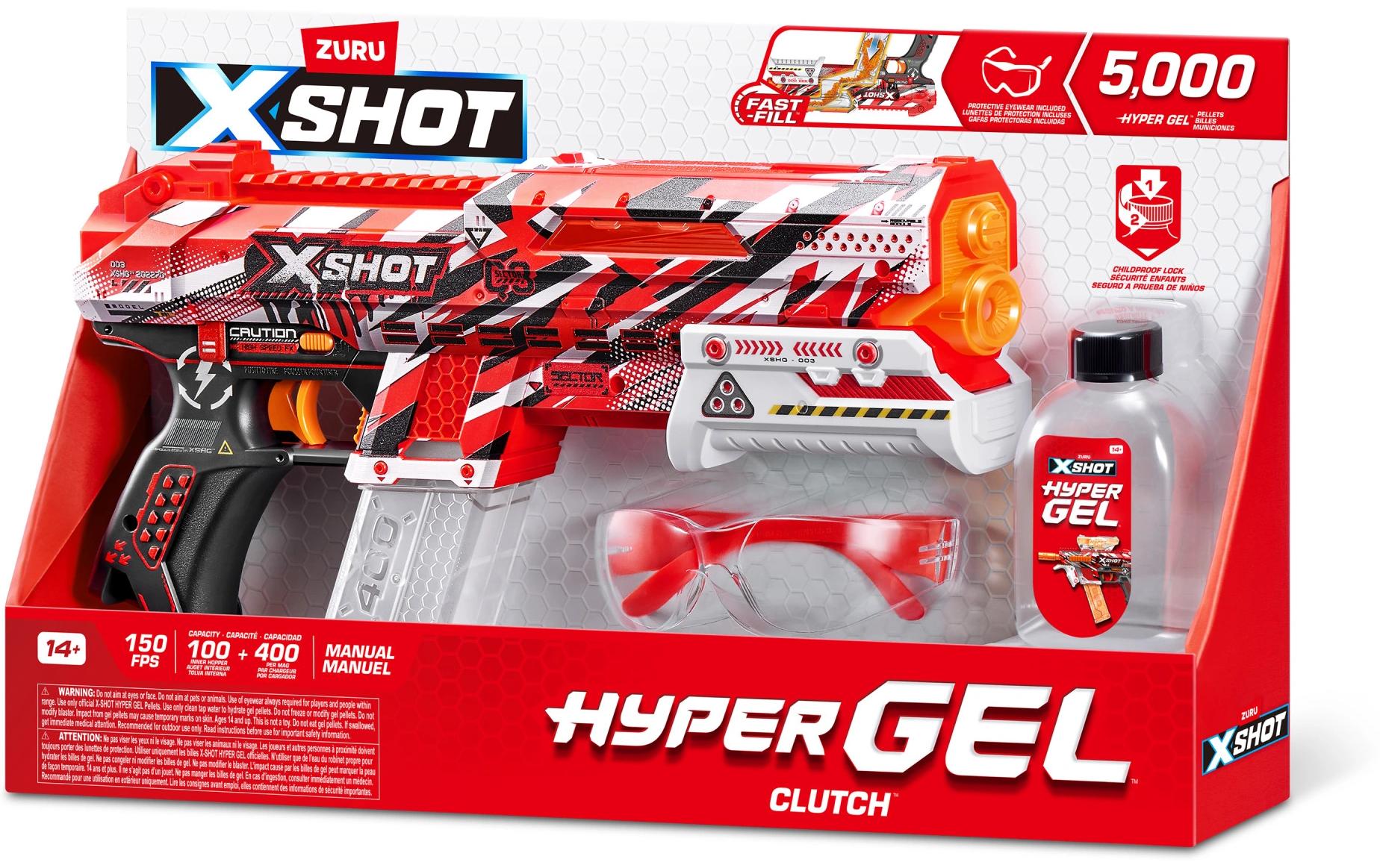 X-Shot Hyper Gel Clutch Blaster mit Gel-Kugeln – EN71 Series 1