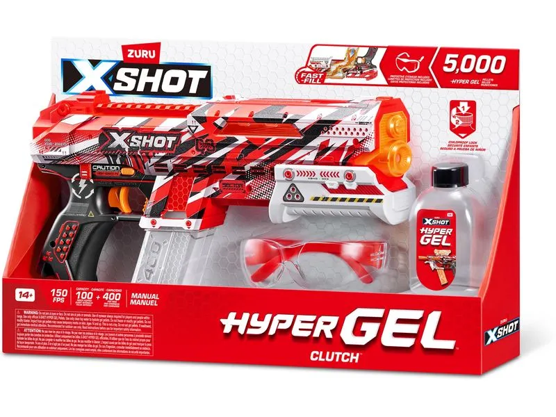 X-Shot Hyper Gel Clutch Blaster mit Gel-Kugeln – EN71 Series 1 X-Shot Hyper Gel Clutch Blaster mit Gel-Kugeln – EN71 Series 1