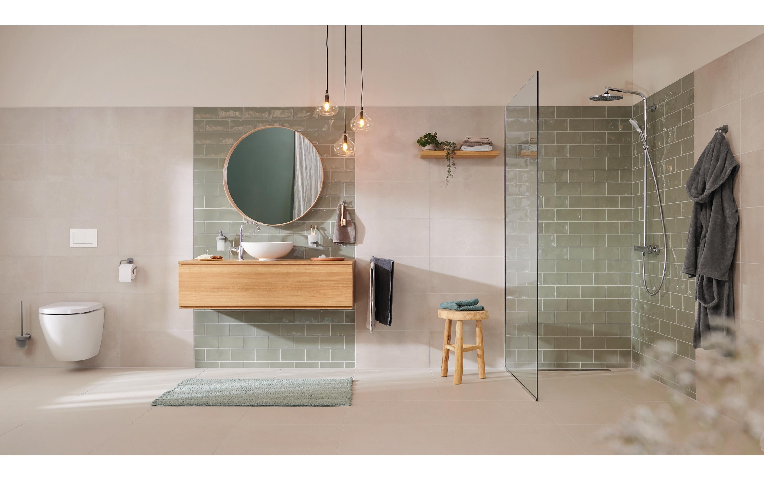 tesa Moon Grey Zahnputzbecherhalter ohne Bohren, grau