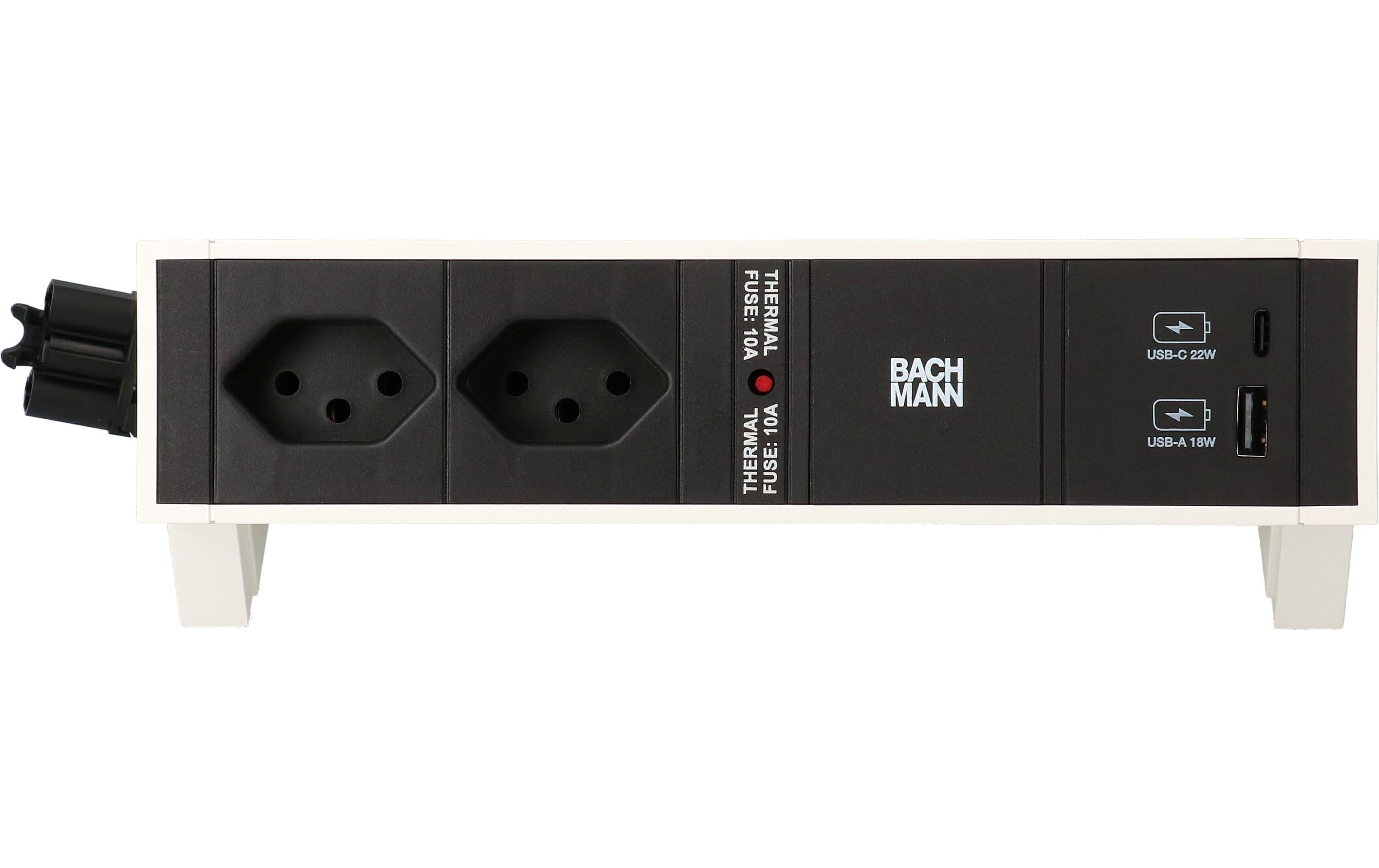 Bachmann Tischsteckdosenleiste DESK 2, 2x T13, 1x USB A/C