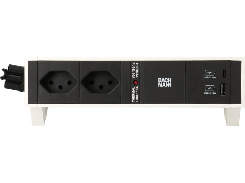 Bachmann Tischsteckdosenleiste DESK 2, 2x T13, 1x USB A/C
