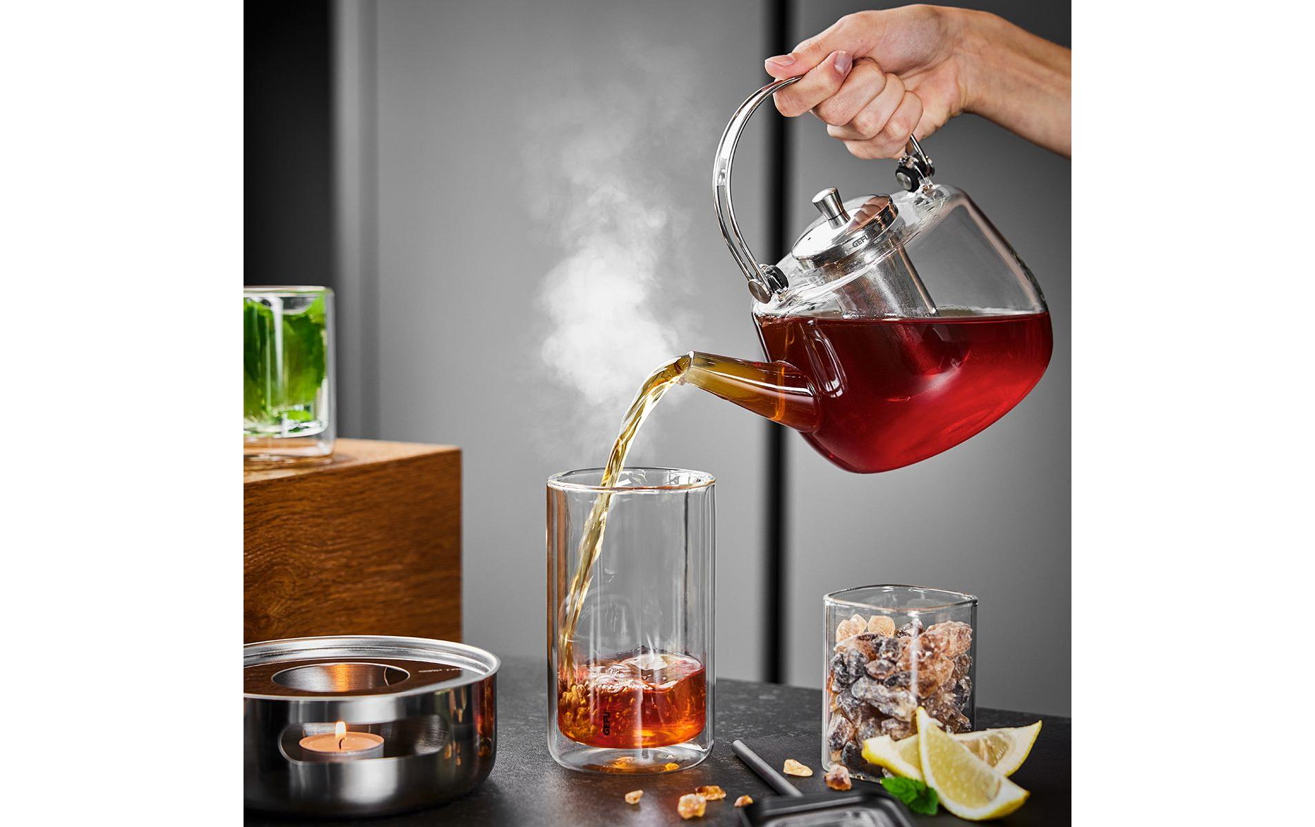 GEFU Teekanne Infusa 1 l, Silber/Transparent