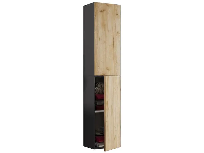 VCM Badezimmerregal Lendas 33 x 150 cm, Braun/Grau