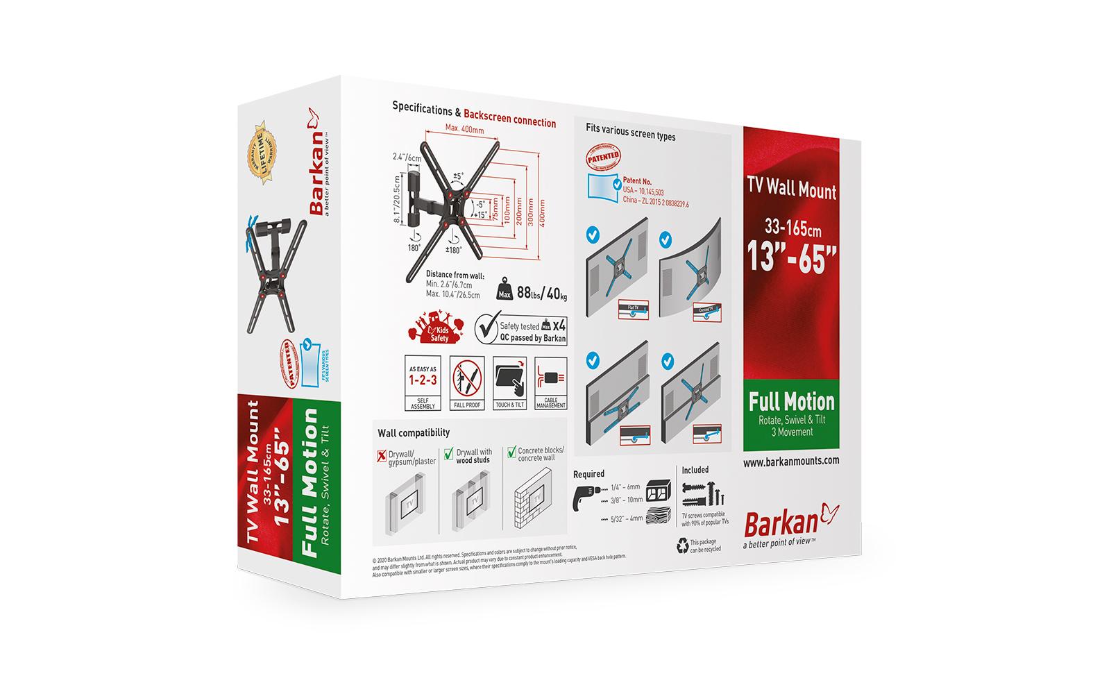 Barkan Wandhalterung BM331 Schwarz