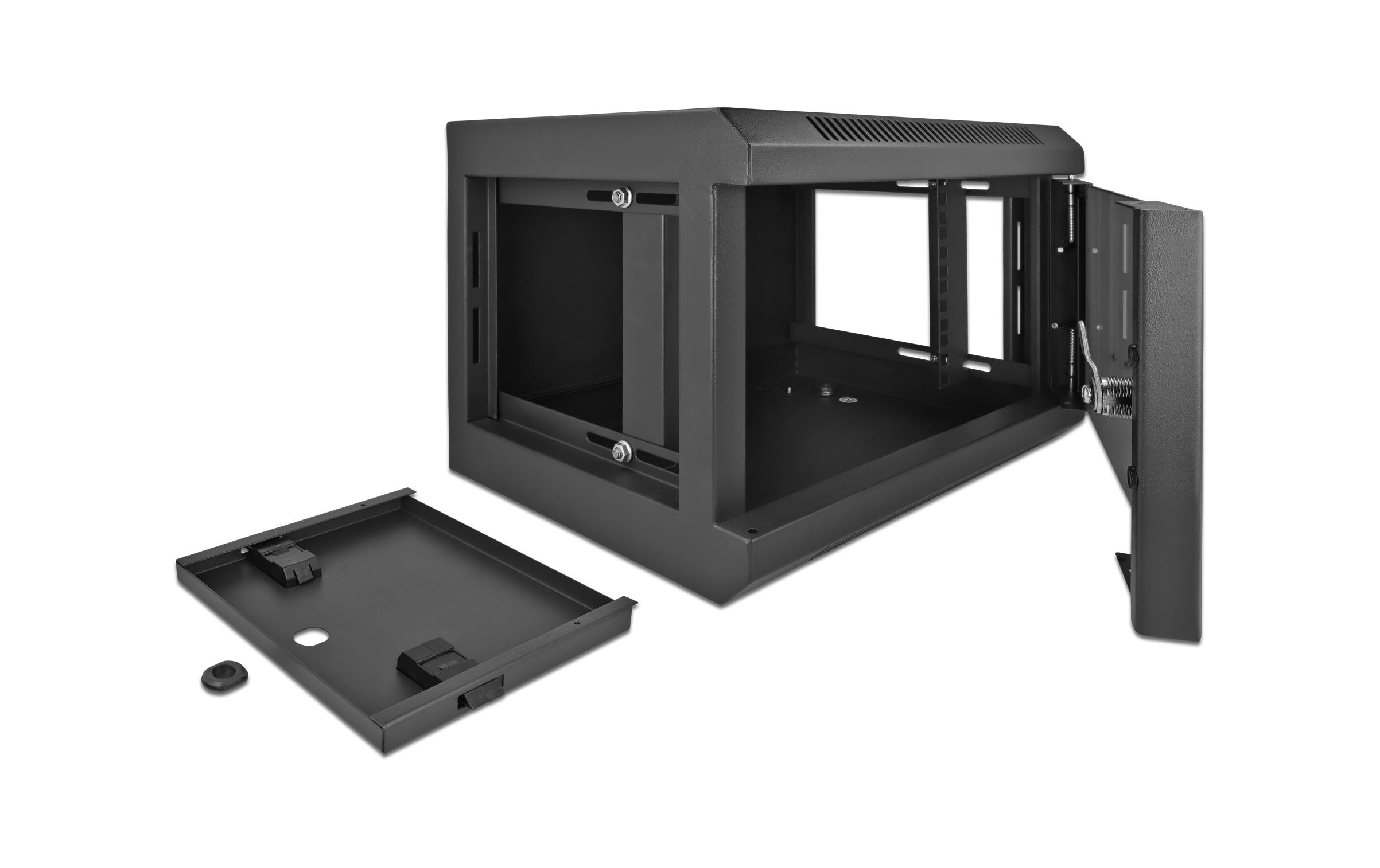 Delock Wandschrank 10 mit Glastür 10 / 4HE / Schwarz