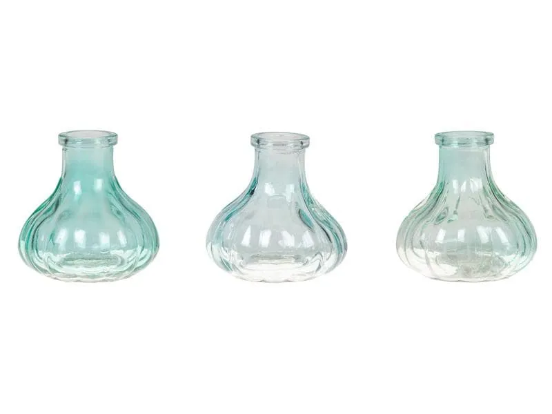 CHALET Vasen-Set Stripes 3 Stück, 7 cm, Blau CHALET Vasen-Set Stripes 3 Stück, 7 cm, Blau
