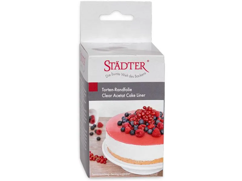 Städter Torten-Randfolie 1 Stück, Transparent, 10 cm x 20 m Städter Torten-Randfolie 1 Stück, Transparent, 10 cm x 20 m