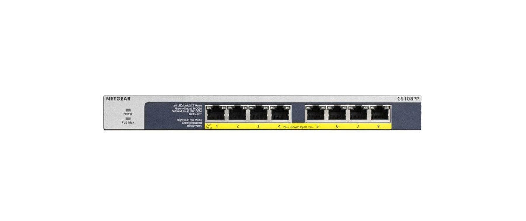 Netgear PoE+ Switch GS108PP 8 Port