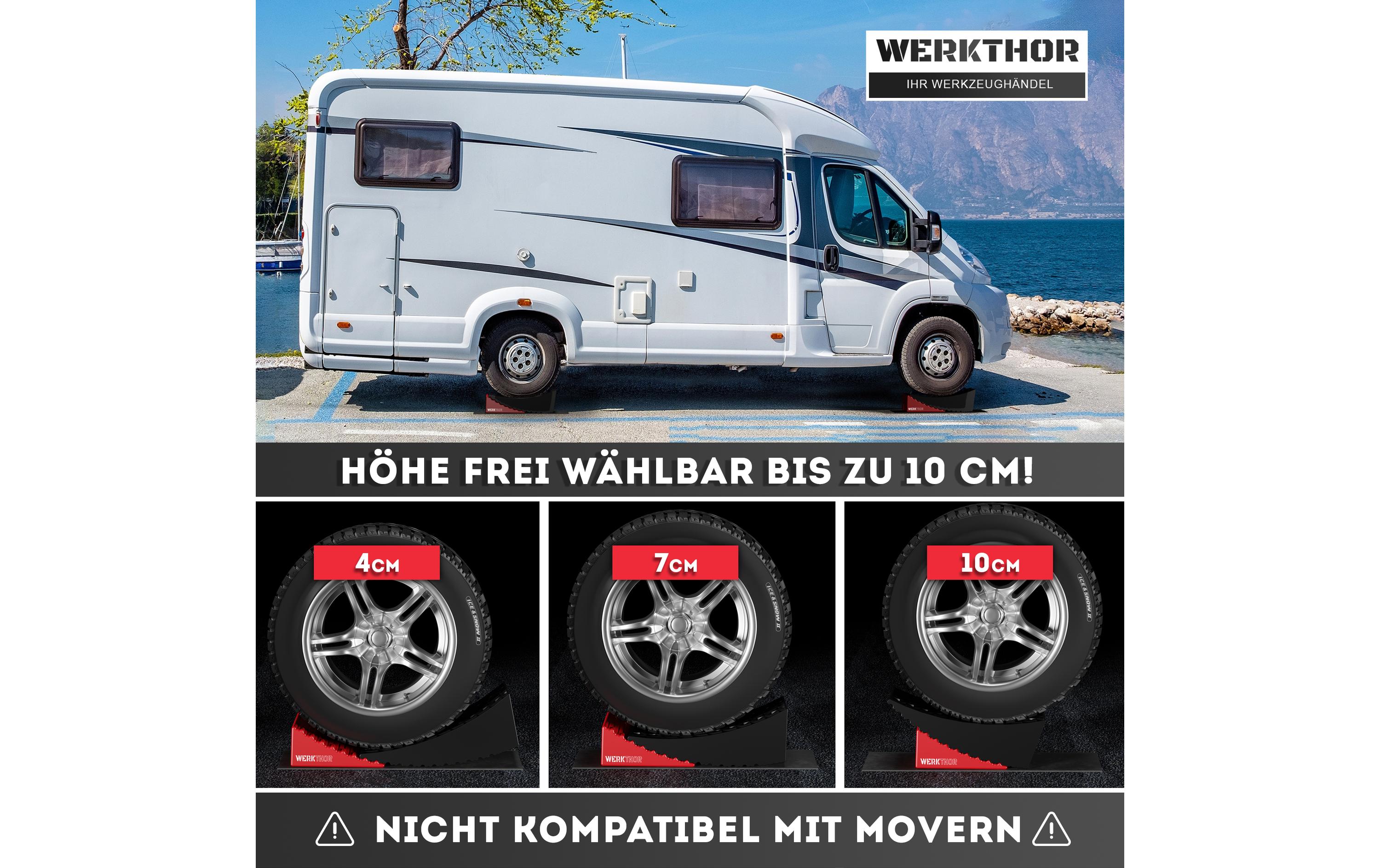 Werkthor Stufenlose Auffahrkeile 2er Set, Rot