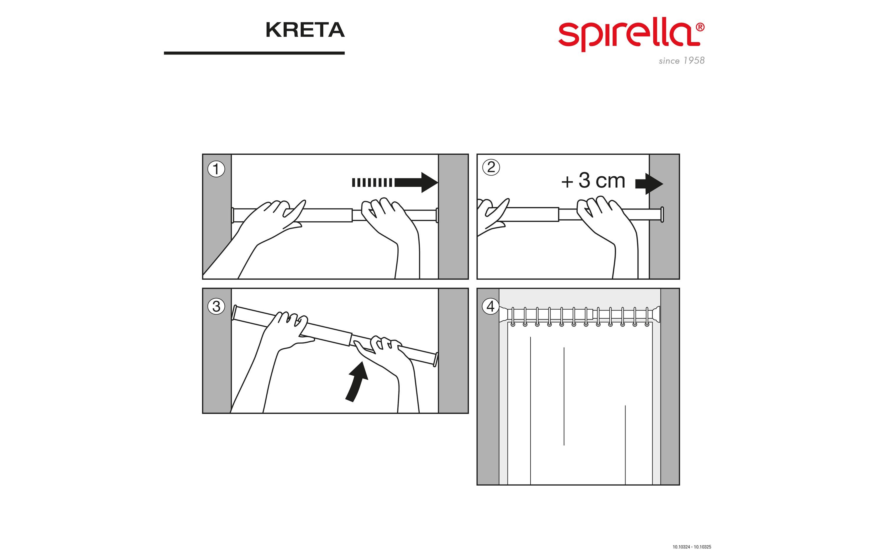 spirella Duschvorhangstange Kreta 75/125 x 3.5 cm, Weiss