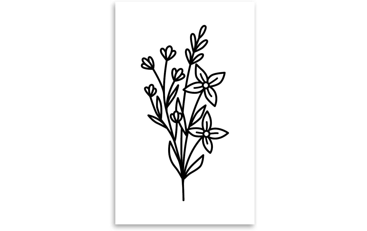 minink Tattoo Lilien Blumenstrauss Grösse: M (3.1 cm x 6.3 cm)