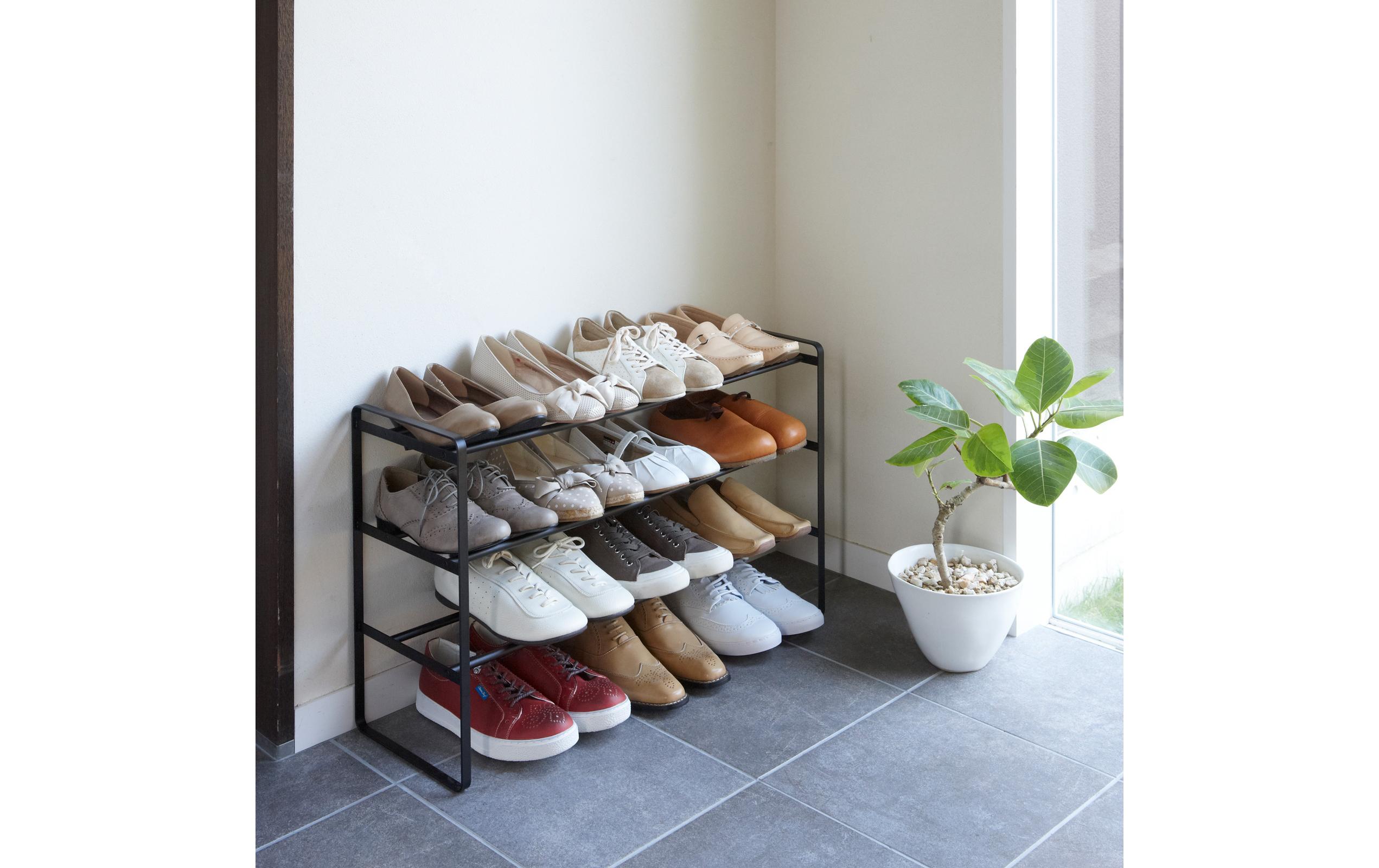 Yamazaki Schuhregal Tower 41 x 25 x 46 cm, Schwarz