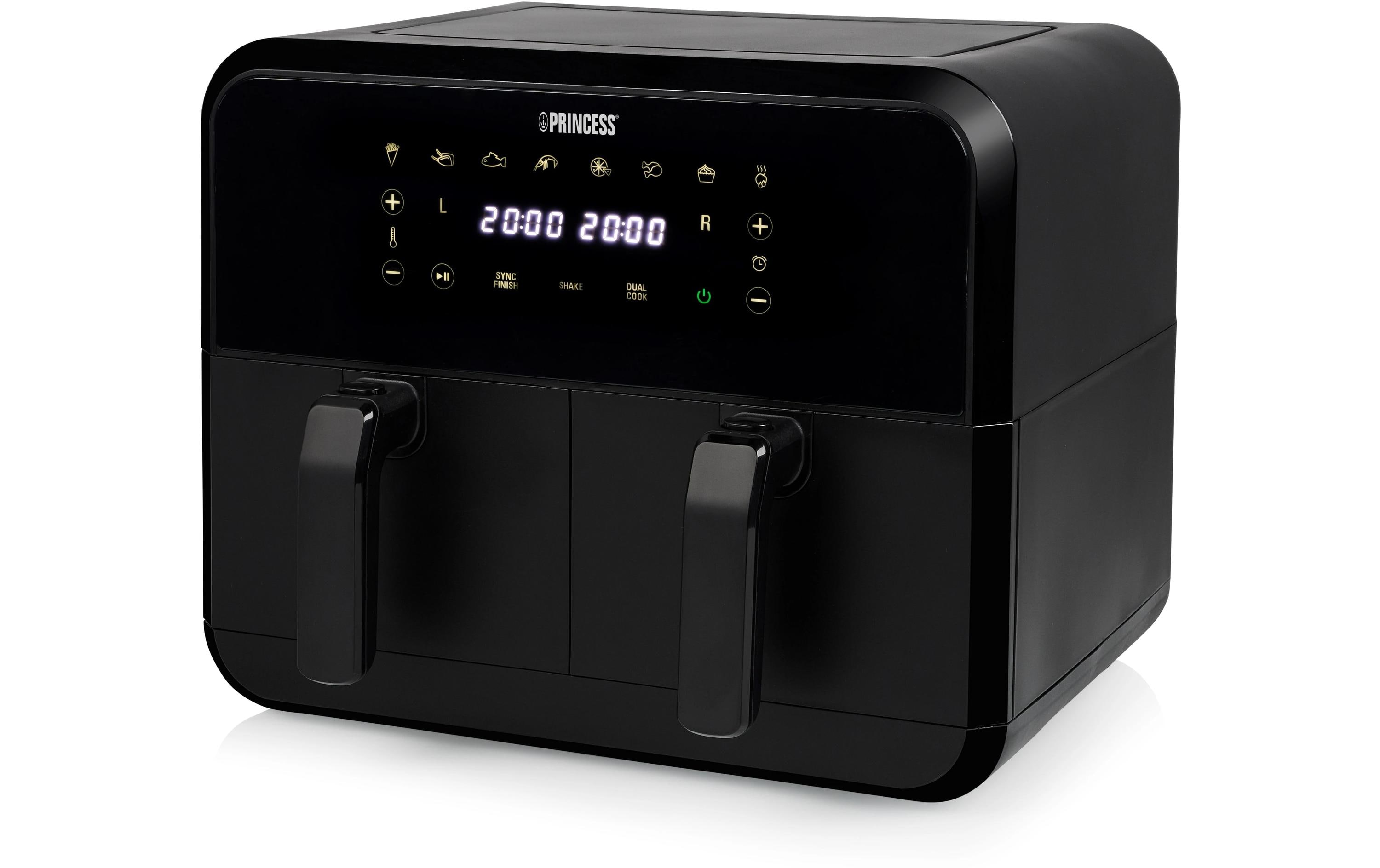 Princess Heissluft-Fritteuse 182068 Double Basket Airfryer 8 l