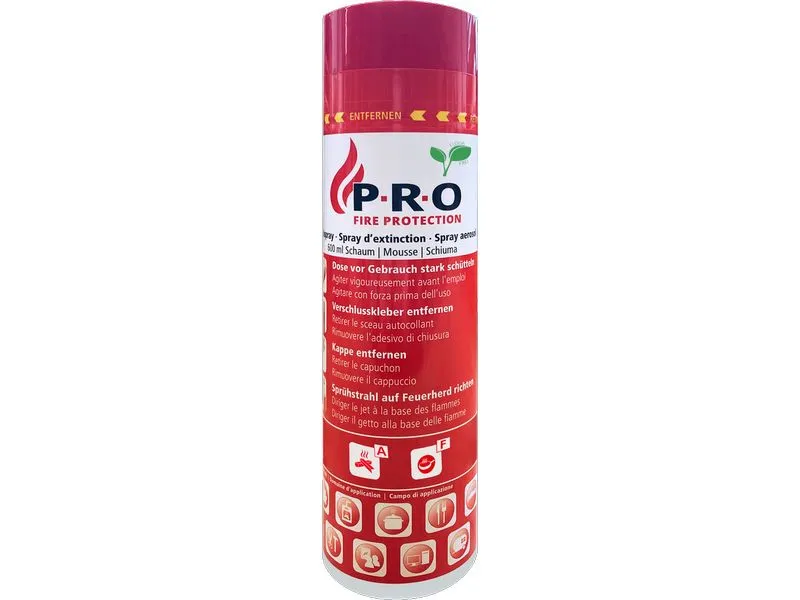P.R.O. Feuerlöschspray Schaum Brandklasse A,F 600 ml