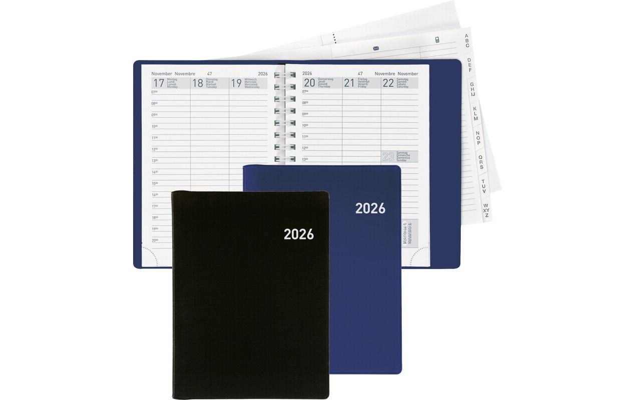 Biella Geschäftsagenda Rex Wire-O Blau, 10 x 14 cm