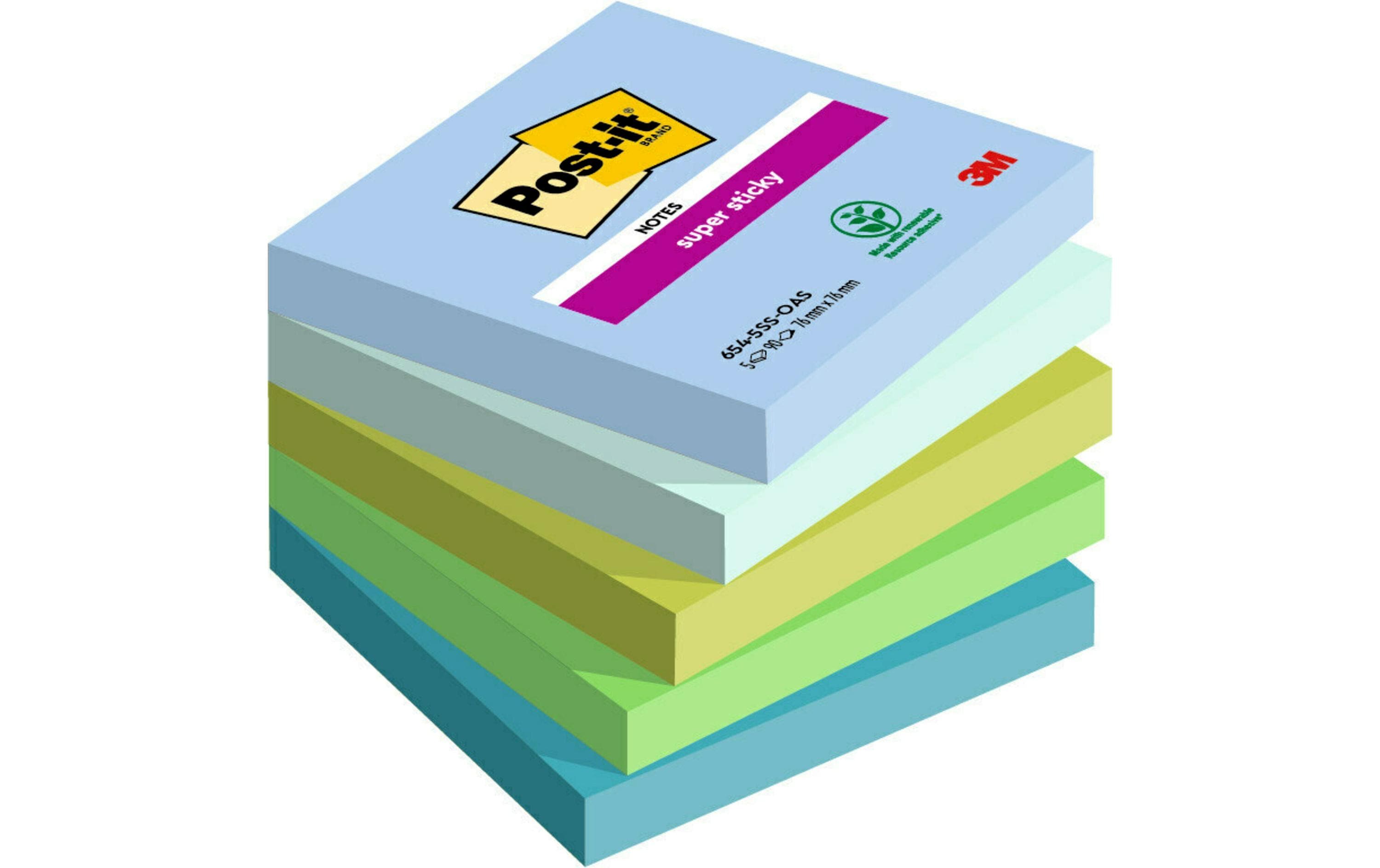 Post-it Notizzettel Super Sticky Oasis Collection 76 x 76 mm