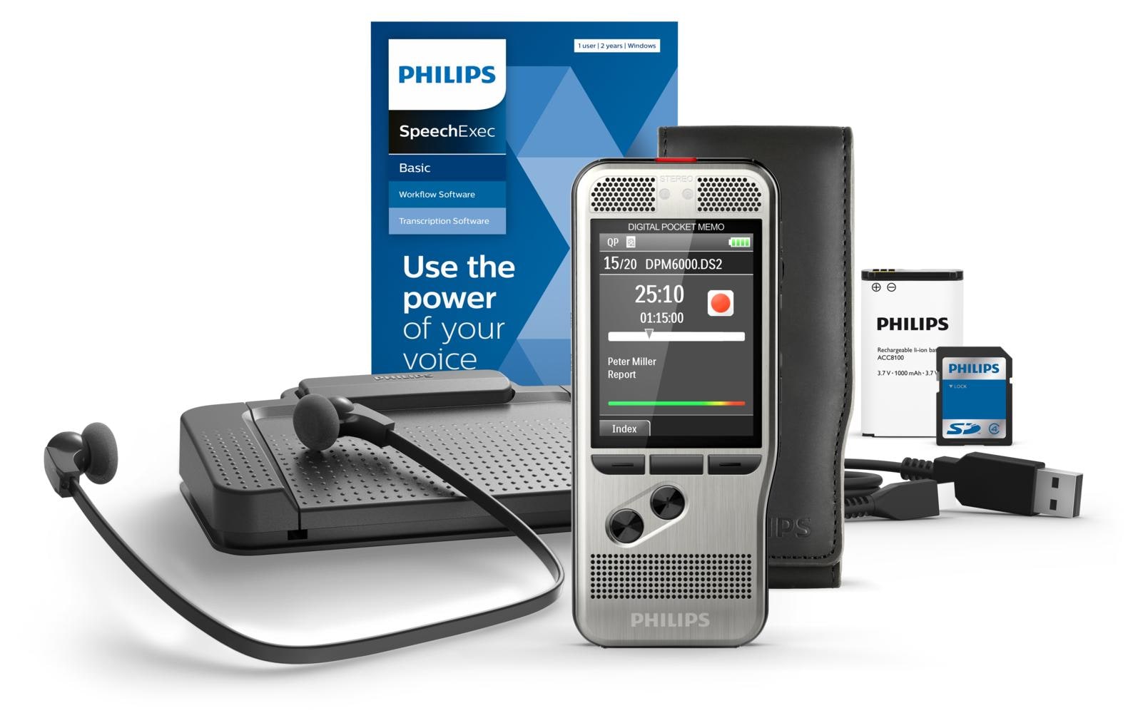 Philips Diktiergerät Starter Set DPM6700