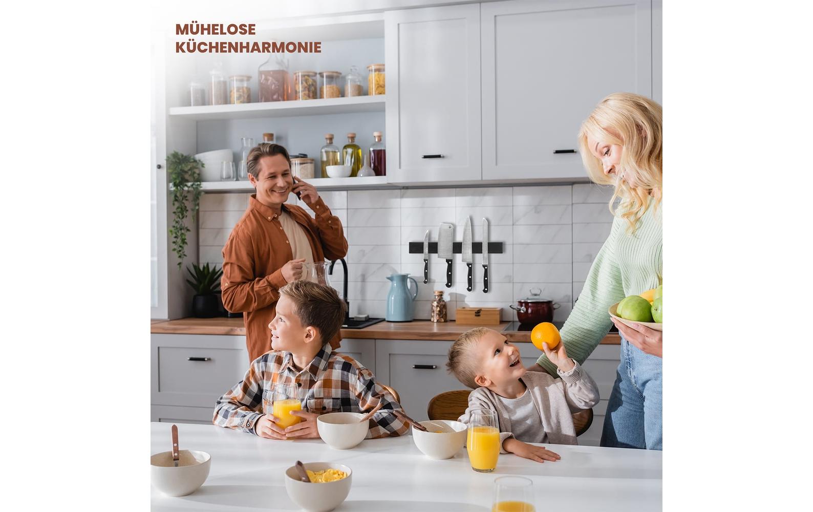 Exitoso Magnetschiene für Messer Schwarz 40 cm