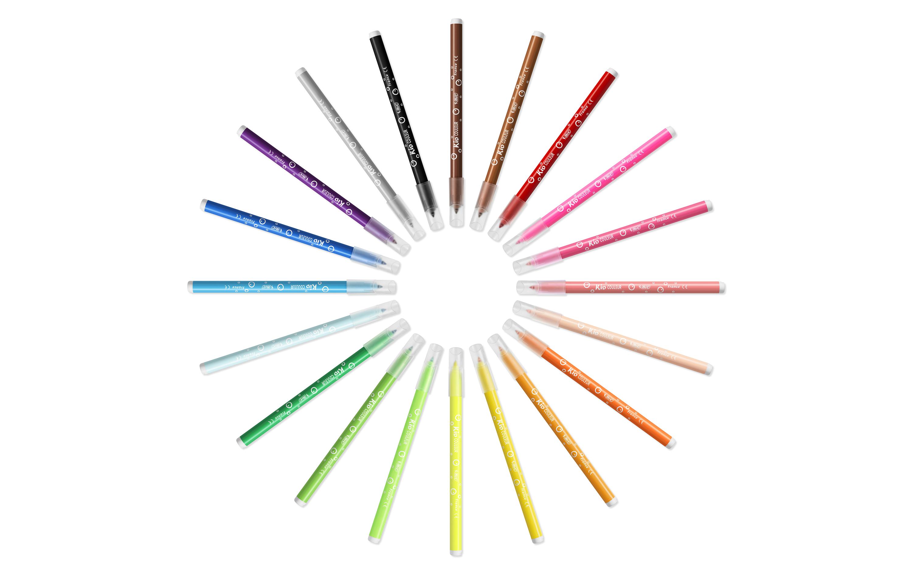 BIC Filzstift Fasermaler Kid Couleur 24 Stück 0.8 mm, 24 Farben